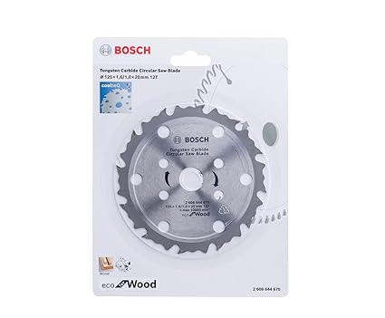 Bosch Professional Circular Saw Blade 5 Inch/ 125mm Dia, 20mm Bore For Wood with 12 Teeth (2608644670)