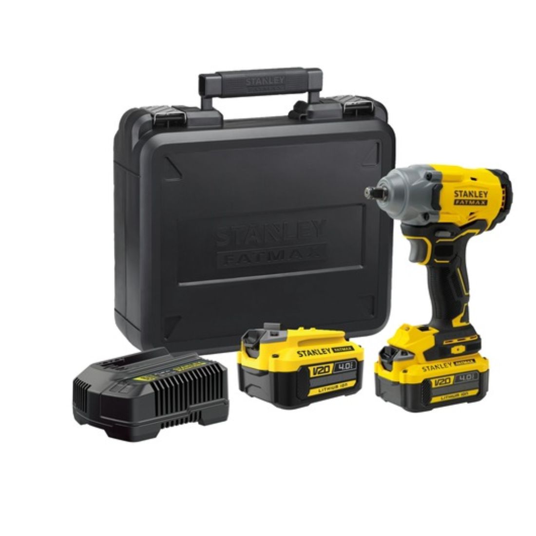 STANLEY Fatmax SBW920M2K-B1 20V 4.0Ah 1/2" Cordless Brushless Impact Wrench With 2x4.0Ah Li-ion Batteries & 1pc Charger