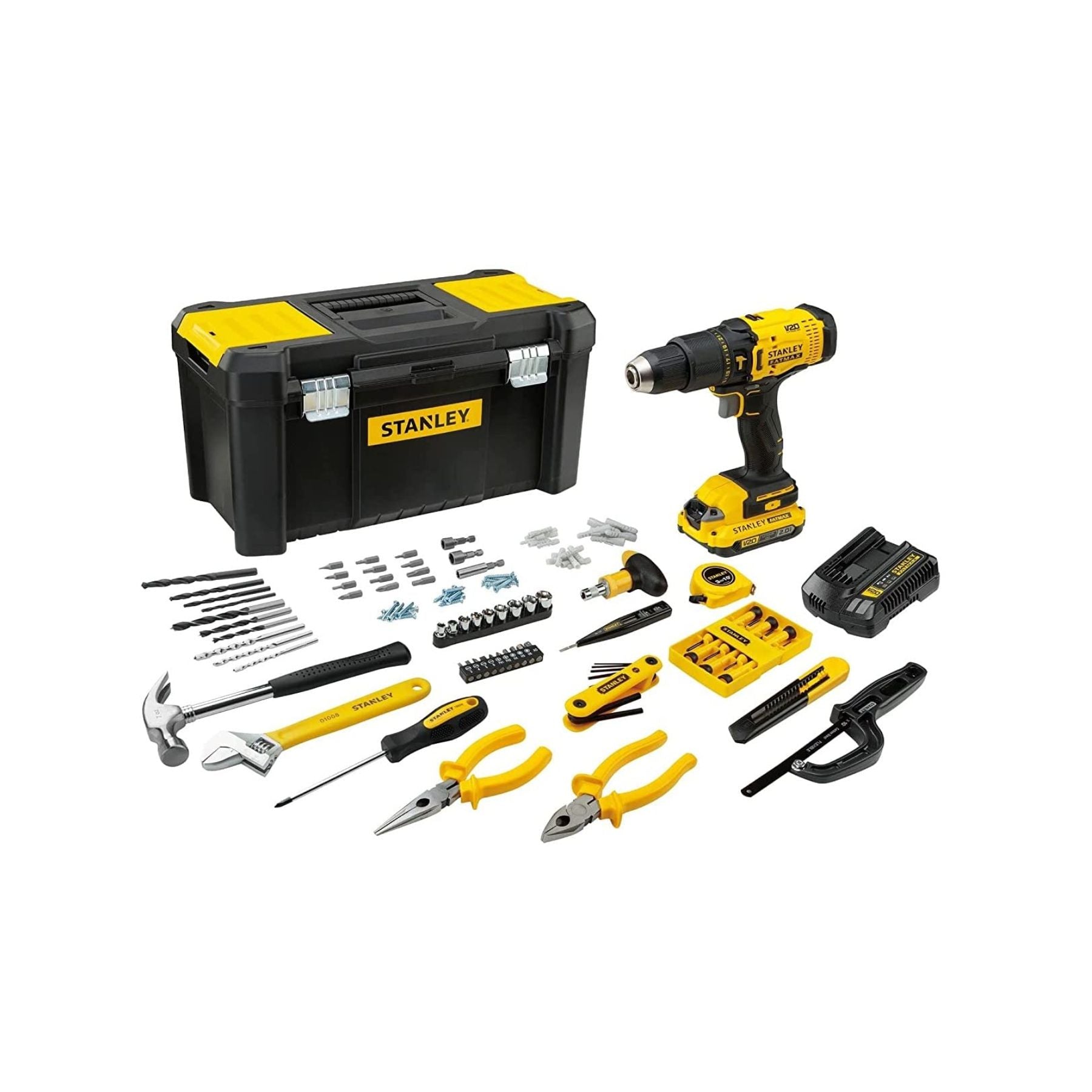 Stanley (SCD711C1H-B1) BR Hammer Drill kit with 120 pcs - 20V Cordless