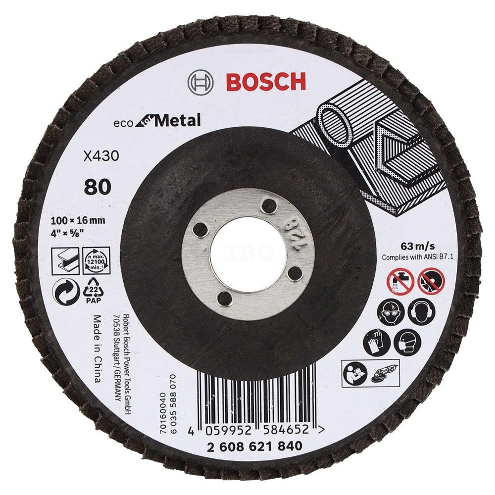Bosch (2608621840) Flap Disc X430 Eco 100mm-80Grit Pack of 10 pcs