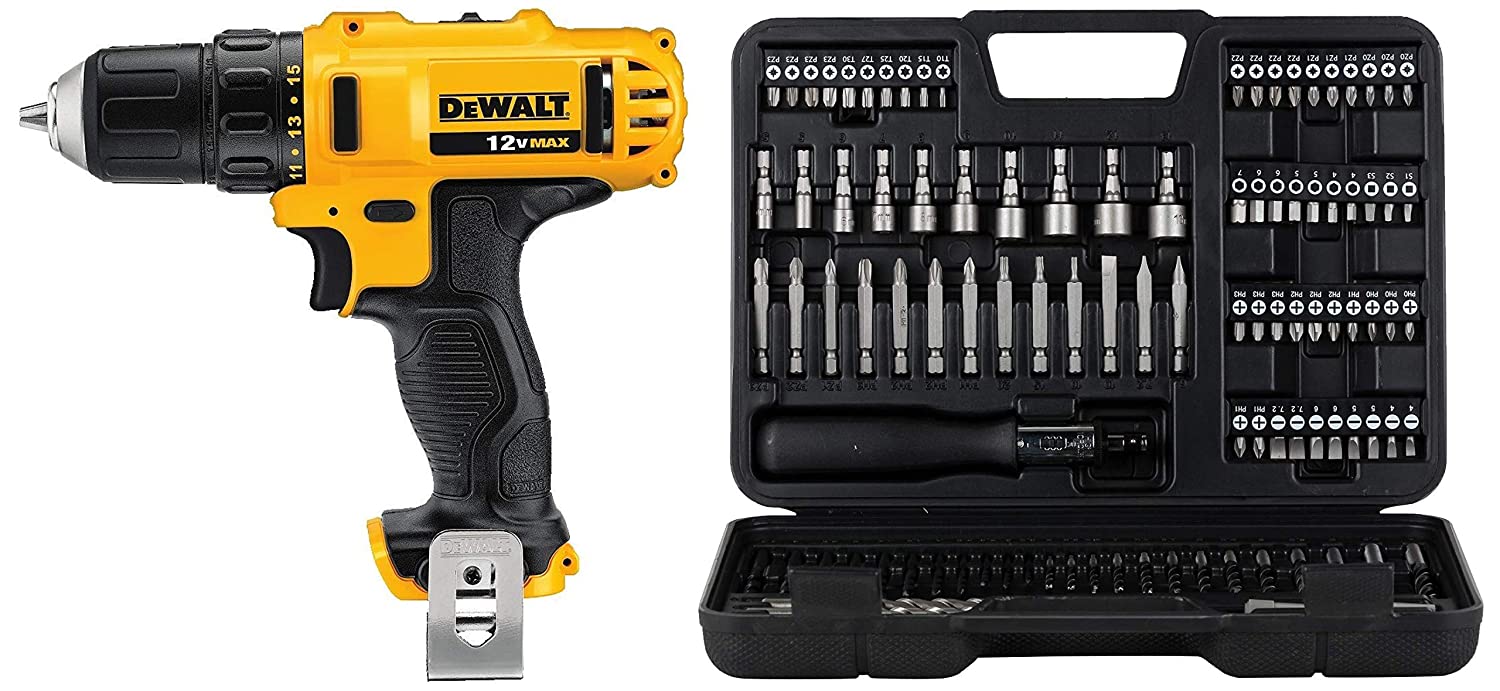 DeWalt (DCD700C2A-IN) 10.8V, 1.3Ah, 10mm, Drill Driver (with 109 PCs Accessory Kit)