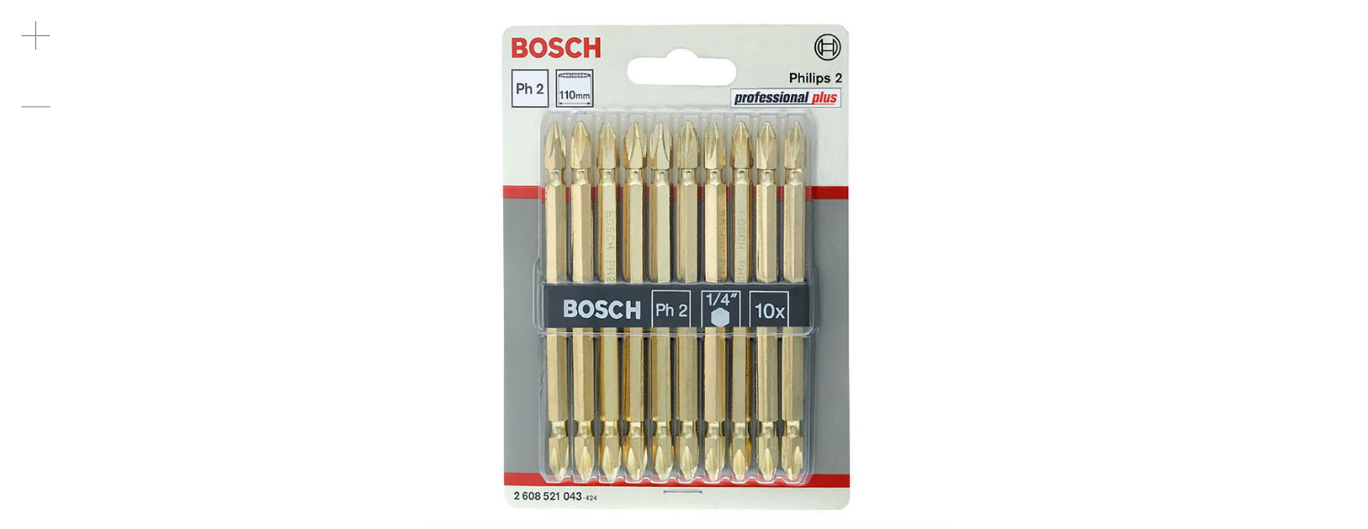 Bosch 2608521043 110 mm Double Ended Bit Set PH2/PH2 - Pack of 10